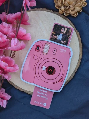 Personalized Retro Camera Pull-Tab Photo Card