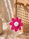 Pink Daisy Pipe Cleaner Keychain – Handmade Flower Keyring preview