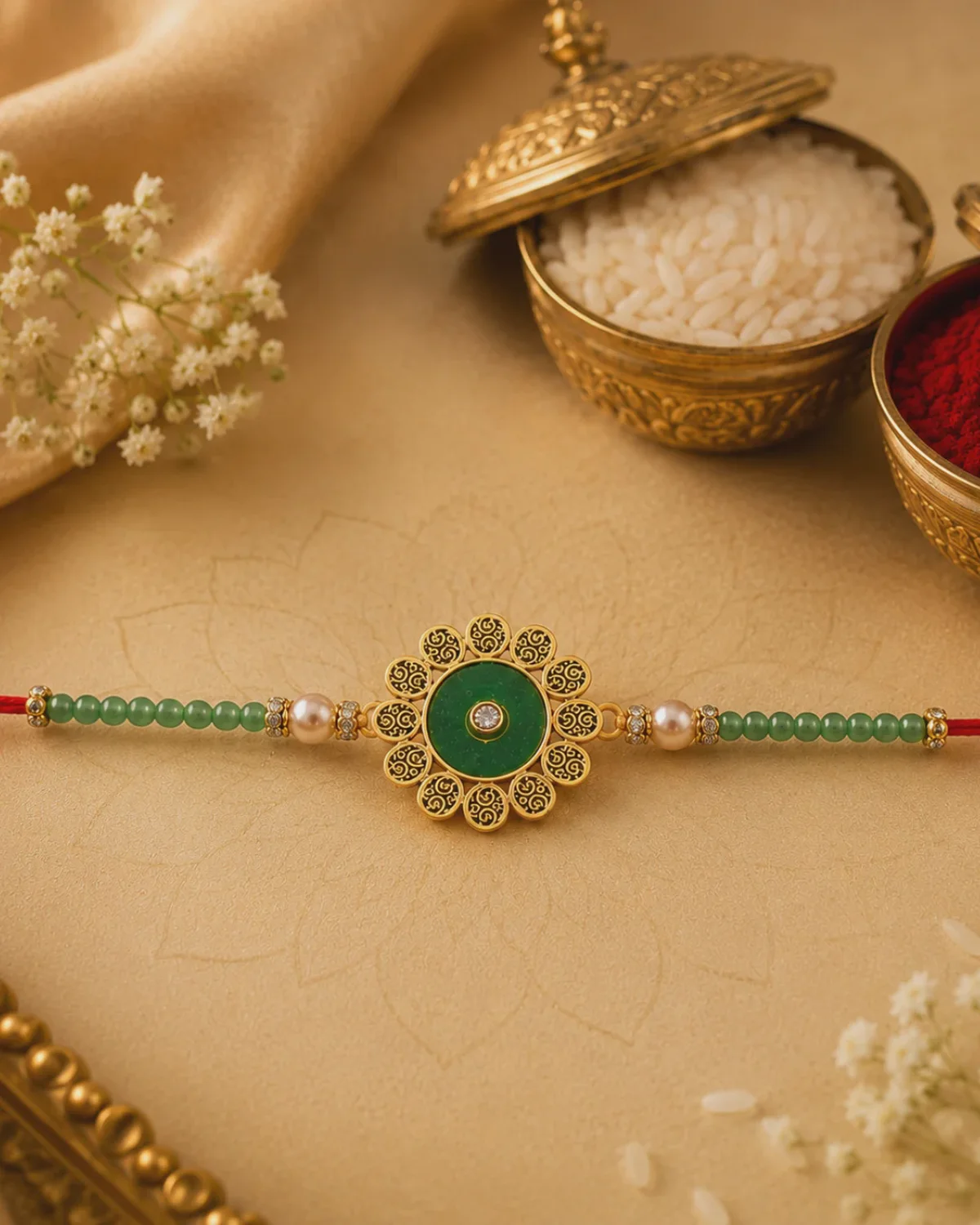 Marakatha Emerald Designer Rakhi