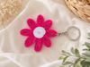 Pink Daisy Pipe Cleaner Keychain – Handmade Flower Keyring preview
