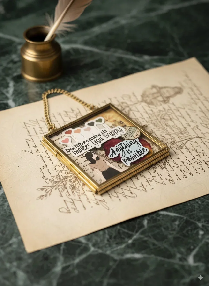 Vintage Golden  Glass Brass Frames