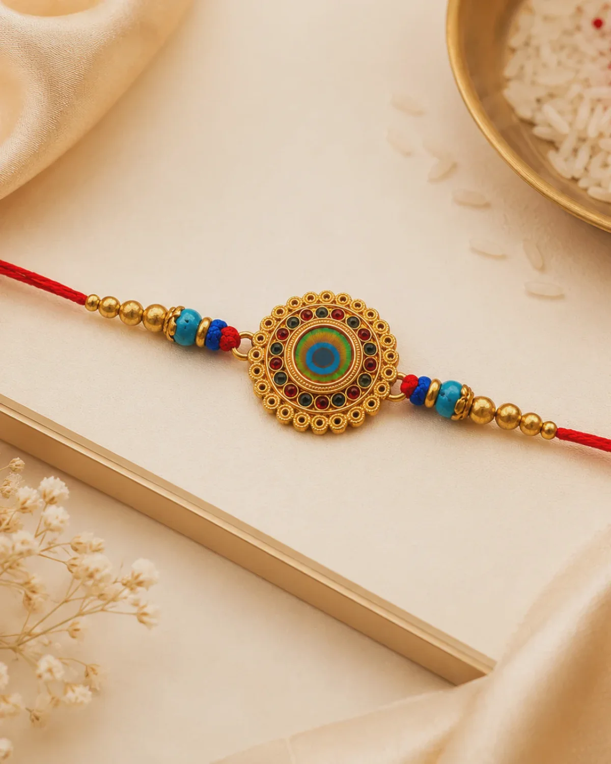 Golden Mayur Rakhi